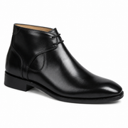 Black Leather Chukka Boots for Men