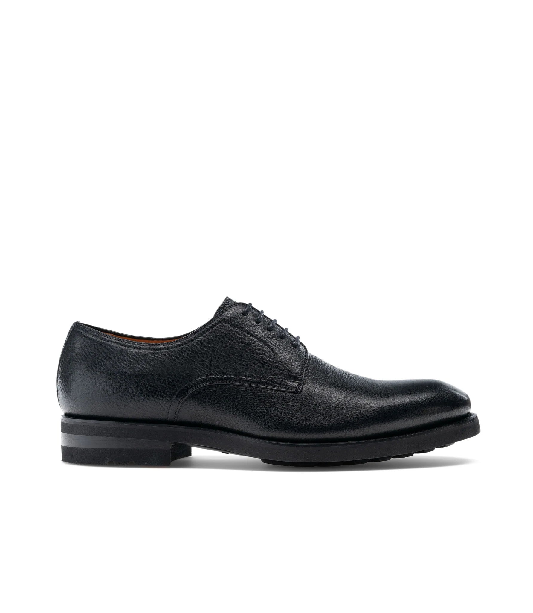 Black Leather Congleton Chunky Derby Shoes