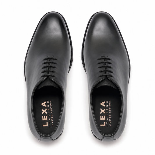 Black Leather Drayton One Cut Oxfords - Formal Shoes
