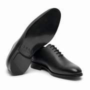 Black Leather Drayton One Cut Oxfords - Formal Shoes