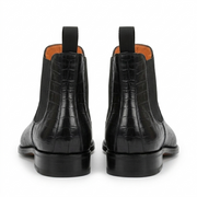 Black Leather Fenland Slip On Chelsea Boots