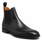 Black Leather Fenland Slip On Chelsea Boots