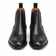Black Leather Fenland Slip On Chelsea Boots