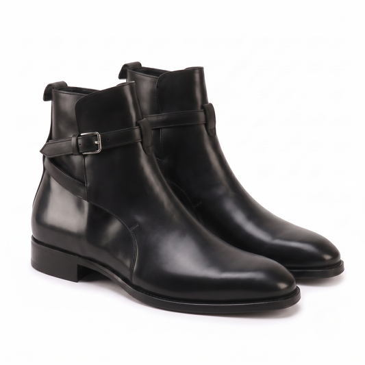 Black Leather Jodhpur Boots for Men
