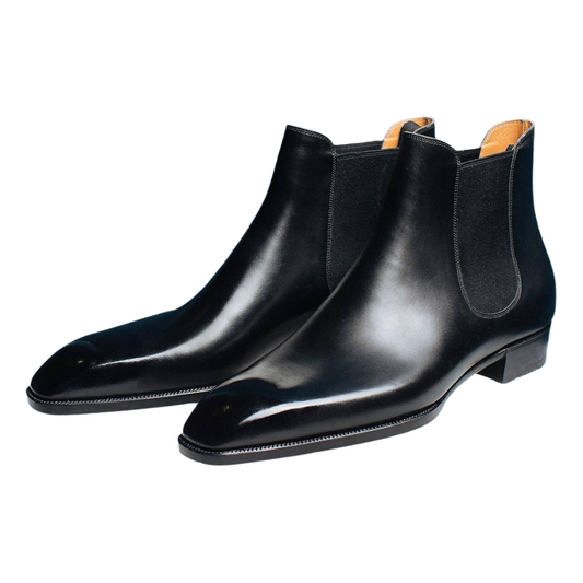 Leather Lucca slip-on Chelsea boots for men, handcrafted premium leather with elastic side panels