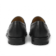 Black Leather Penny Loafers for Men