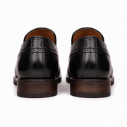 Black Leather Tassel Brogue Dress Loafers for Men