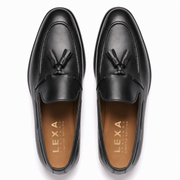 Black Leather Tassel Loafers