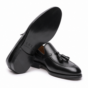 Black Leather Tassel Loafers