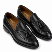 Black Leather Tassel Loafers