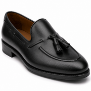 Black Leather Tassel Loafers