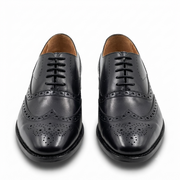 Black Leather Wingtip Brogue Oxford Shoes