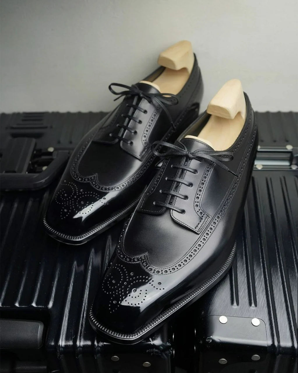 Black Leather wingtip Oxfords - Formal Shoes