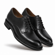 Black Vegano Plain Toe Derby Shoes for Men