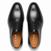 Black Vegano Plain Toe Derby Shoes for Men