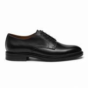 Black Vegano Plain Toe Derby Shoes for Men