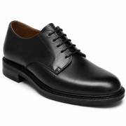 Black Vegano Plain Toe Derby Shoes for Men