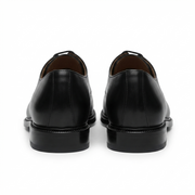 Black Vegano Plain Toe Derby Shoes for Men