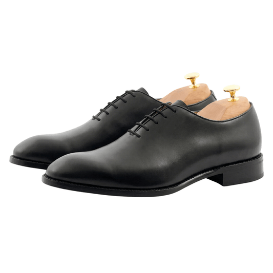 Black Leather Drayton One Cut Oxfords - Formal Shoes