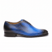 Blue Wholecut Oxford Shoes for Men – Hand-Finished