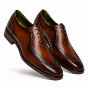 Brown Apron Toe Wholecut Oxford Shoes