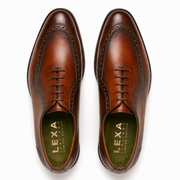 Brown Apron Toe Wholecut Oxford Shoes