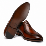 Brown Apron Toe Wholecut Oxford Shoes