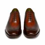 Brown Apron Toe Wholecut Oxford Shoes