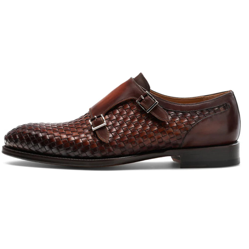 Brown Braided Leather Holloway Monk Straps