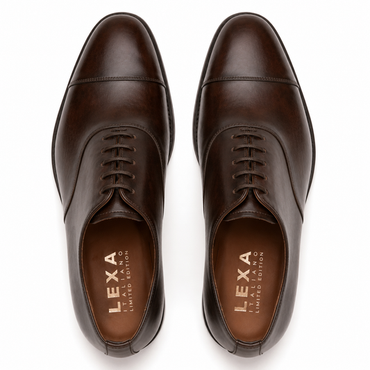 Brown Cap Toe Oxford Shoes for Men – Handcrafted Leather