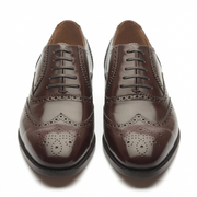 Brown Leather Brogue Oxford Shoes for Men