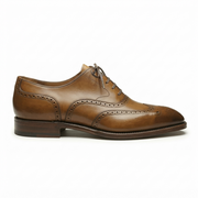 Brown Leather Cedara Brogue Wingtip Oxfords - Formal Shoes