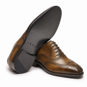 Brown Leather Cedara Brogue Wingtip Oxfords - Formal Shoes