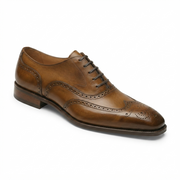 Brown Leather Cedara Brogue Wingtip Oxfords - Formal Shoes