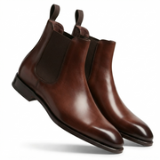 Brown Leather Chelsea Boots for Men