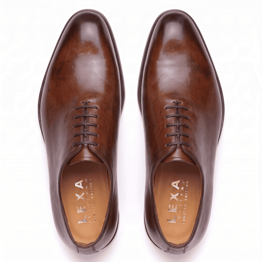 Brown Leather Valtieri Whole Cut Oxford Shoes