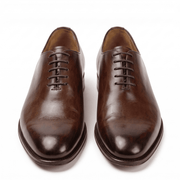 Front view of brown leather Oxford shoes for men