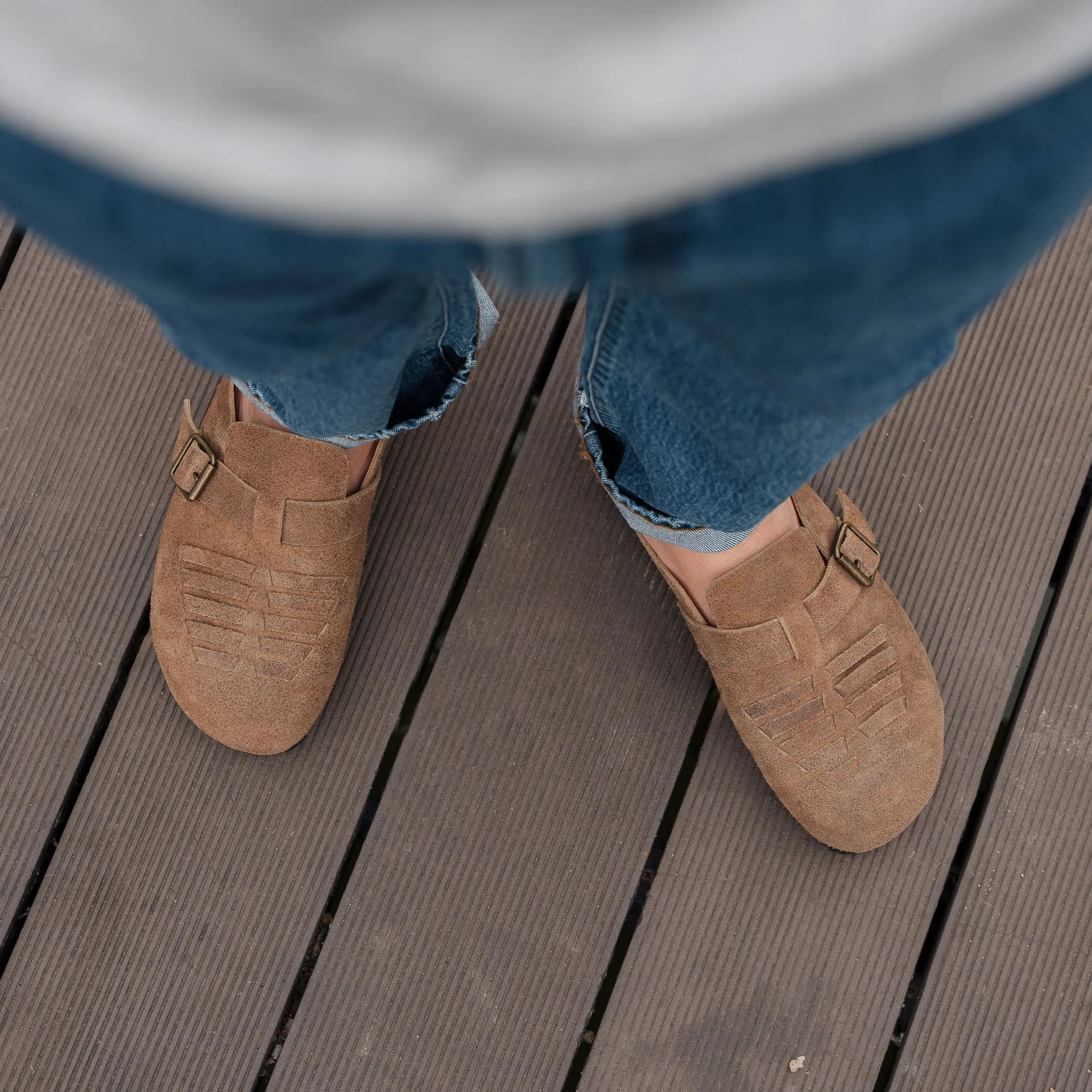 Brown Leather Slide Comfort Mule Clogs Loafers