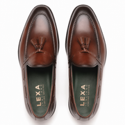 Brown Leather Tassel Loafers for Men