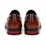 Brown Leather Tassel Loafers for Men