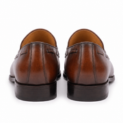 Brown Leather Tassel Loafers for Men