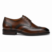 Brown Leather Wingtip Brogue Derby Shoes for Men