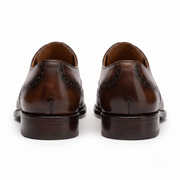 Brown Leather Wingtip Brogue Derby Shoes for Men