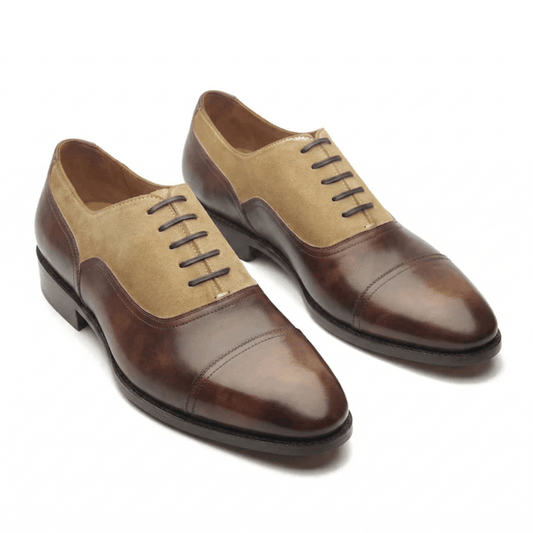 Brown Museum Calf Balmoral Shoes for Men