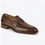 Brown Premium Leather Penny Loafers for Men