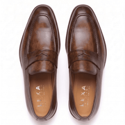 Brown Premium Leather Penny Loafers for Men