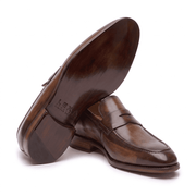 Brown Premium Leather Penny Loafers for Men