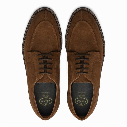 Brown Suede Derby Shoes for Men