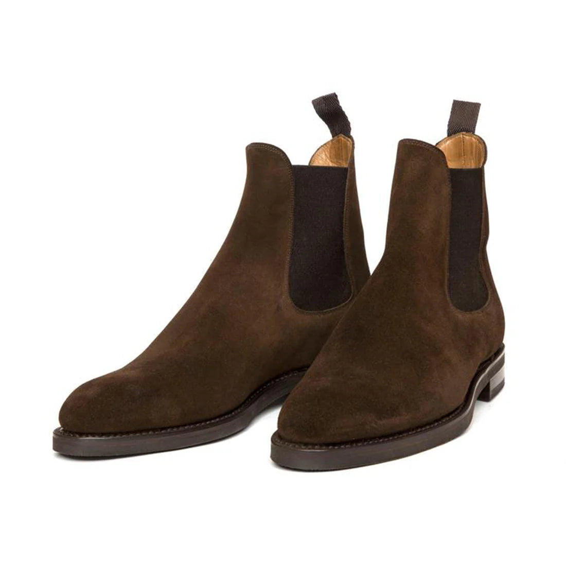 BROWN SUEDE FENLAND SLIP ON CHELSEA BOOTS