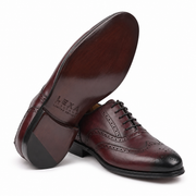 Burgundy Brogue Oxford Shoes for Men – Premium Wingtip